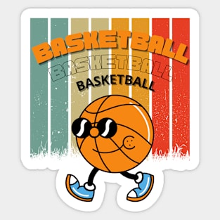 Funny Vintage Basketball Art Sticker